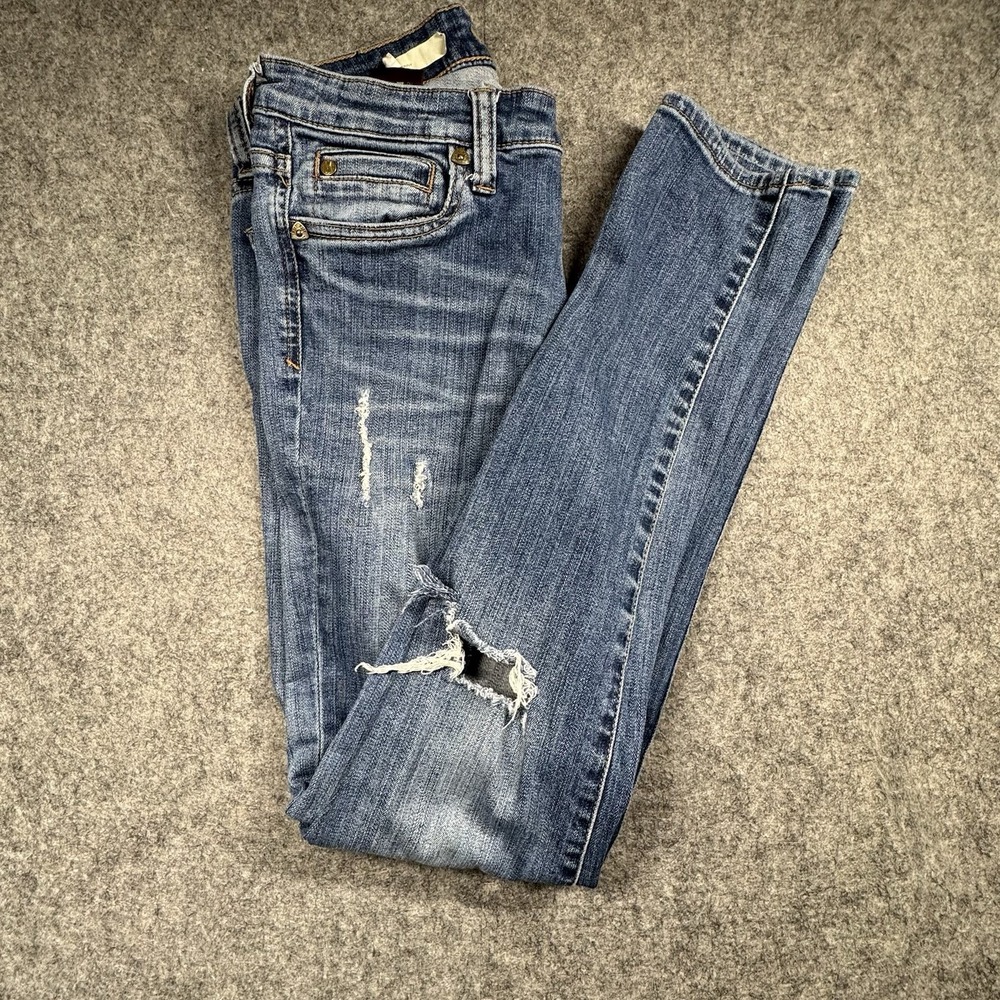 KUT from the Kloth Diana Skinny Jeans Women's 2 Distressed Blue Stretch Denim